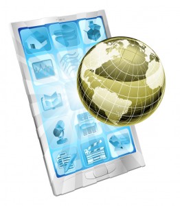 Mobile Phone Globe Travel App